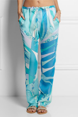 Emilio Pucci Printed silk wide-leg pants