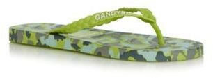 Gandys Lime army plait flip flops