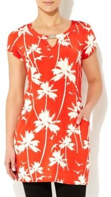 Wallis Coral plam print tunic