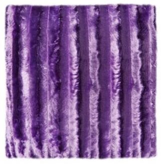 Debenhams Purple striped faux fur cushion