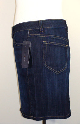 Tommy Hilfiger Womens Jean Skirt Denim Mini Stretch Rinse Wash Blue Sz 10 NEW