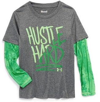 Under Armour 'Hustle Hard' AllSeasonGear® Long Sleeve T-Shirt (Toddler Boys & Little Boys)