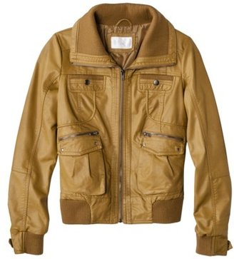 Xhilaration Knit Trim Bomber Faux Leather Jacket -Assorted Colors