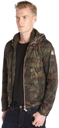 Moncler military green camo printed nylon hooded pack away 'Nath' jacket