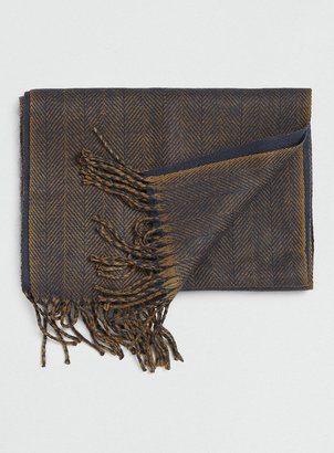 Topman Navy and Mustard Woven Scarf