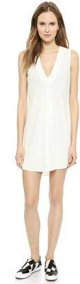 Derek Lam 10 Crosby V Neck Dress with Cropped Lining