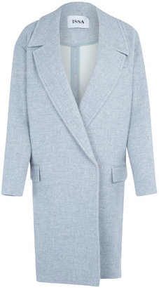 Issa Grey Robin Double Breasted Wool Blend Coat