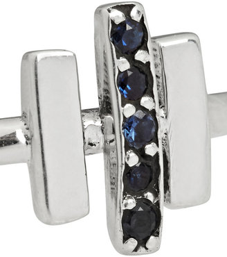 Pamela Love Mini Axis silver and sapphire ring
