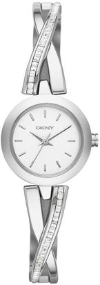 DKNY Crosswalk Round Dial Stone Set Stainless Steel Bracelet Ladies Watch