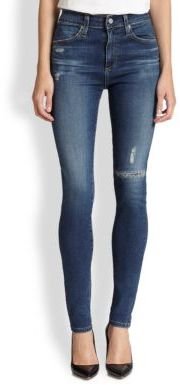 AG Adriano Goldschmied Farrah Distressed High-Rise Skinny Jeans