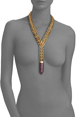 Nest Y-Neck Amethyst & Chain Necklace