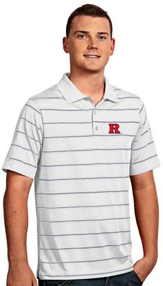 Antigua Men's Rutgers Scarlet Knights Deluxe Striped Desert Dry Xtra-Lite Performance Polo