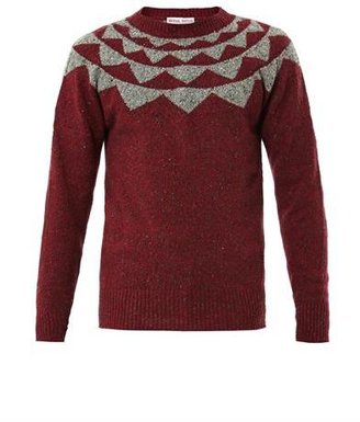 Michael Bastian Geometric Fair Isle-knit sweater