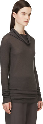 Rick Owens Grey Overlong Cashmere Sweater