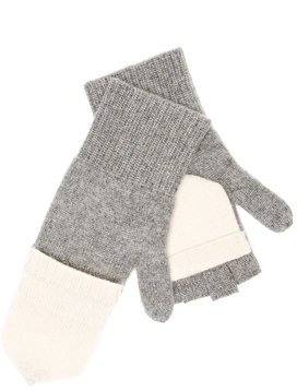 Qi Colorblock Pop Top Cashmere Gloves