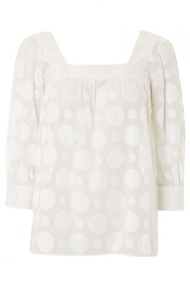 Milly Spotted Cotton Blend Blouse
