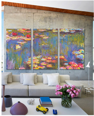 Water Lilies Triptych by Claude Monet (Canvas)