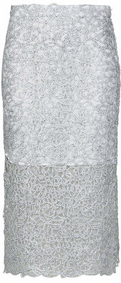 Topshop Limited edition silver cornelli pencil skirt