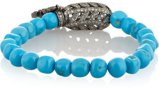 Loree Rodkin Turquoise, 18-karat rhodium white gold and diamond bracelet