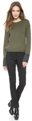 Vera Wang Collection Wool Pullover with Satin Cuffs