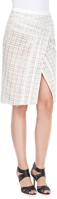 J. Mendel Asymmetric Lace Crossover Skirt