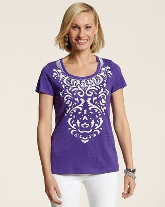 Chico's Contrast Medallion Top