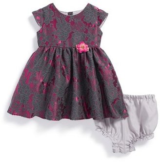 Us Angels Floral Brocade Dress & Bloomers (Baby Girls)