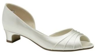Pink by Paradox London Ivory satin beauty low heel shoe