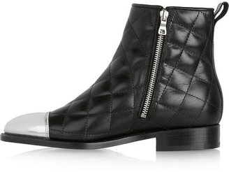 Balmain Quilted leather ankle boots