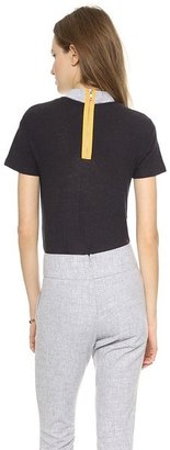 Band Of Outsiders Knit Top with Shirt Collar