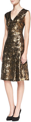 Tracy Reese Sleeveless Sequined Lace-Back Cocktail Dress