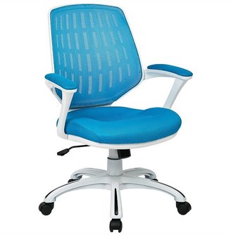Office Star Calvin Office Chair with White Frame and Arms