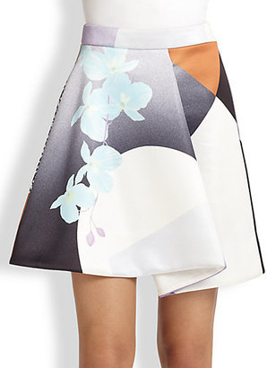 3.1 Phillip Lim Soleil-Print Fold-Pleat Skirt