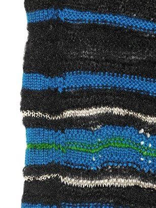 M Missoni Multicolor Waves Wool Blend Knit Scarf