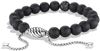 David Yurman Spiritual Beads Black Onyx Bracelet with Black Diamonds