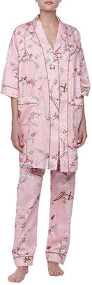 BedHead Birds & Blossom Sateen Kimono Robe