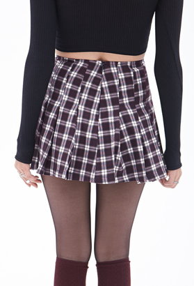 Forever 21 Pleated Plaid Mini Skirt