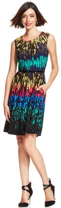 Ellen Tracy Graphic-Print Belted Dress