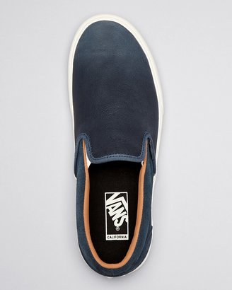 Vans Classic Leather Slip On Sneakers