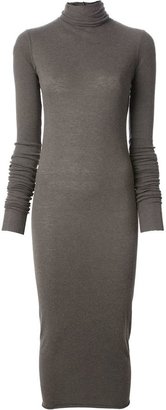 Rick Owens LILIES turtleneck fitted midi dress