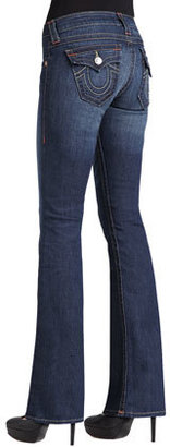 True Religion Becky Petite Boot-Cut Flap Pocket Jeans, Dusty Skies