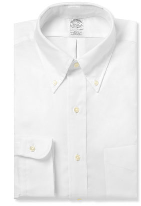 Brooks Brothers White Button-Down Cotton Oxford Shirt