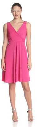 Isaac Mizrahi Women's Sleeveless V-Neck Full-Skirt Dress
