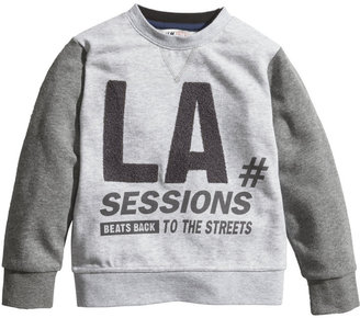 H&M Sweatshirt with Printed Design - Gray - Kids