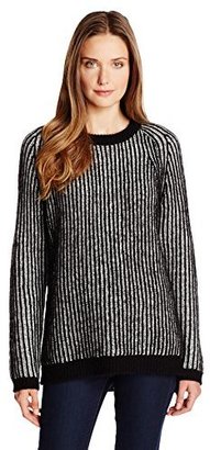 Calvin Klein Women's Crew-Neck Striped Sweater