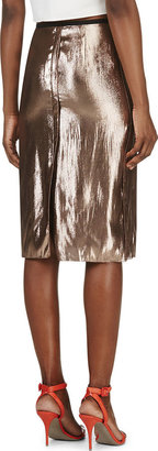 Lanvin Copper Lamé Skirt