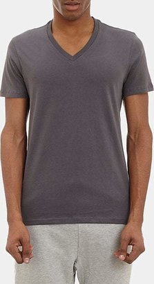 Barneys New York Men's V-neck T-shirt - Charcoal