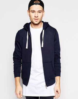 ASOS Hoodie In Heavyweight Jersey With Vintage Wash