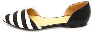 Charlotte Russe Striped Pointed Toe D'Orsay Flats