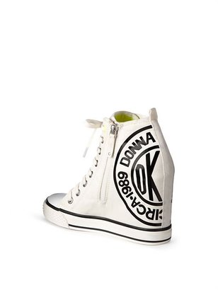 DKNY Grommet Sneaker Wedge With Token